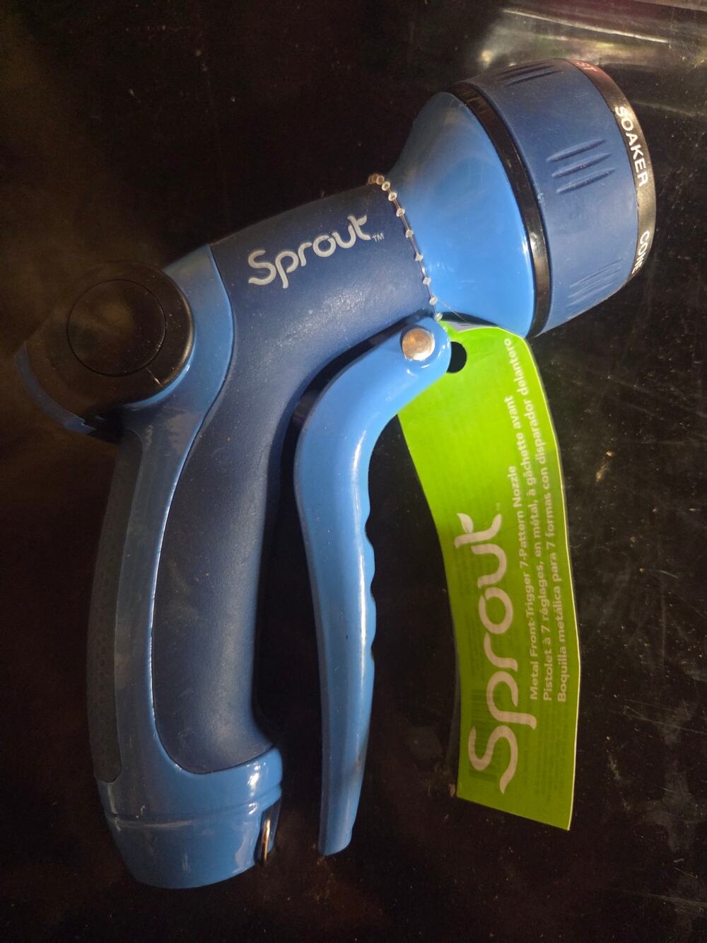 Brand New Melnor Sprout 7-Pattern Metal Garden Hose Nozzle Blue